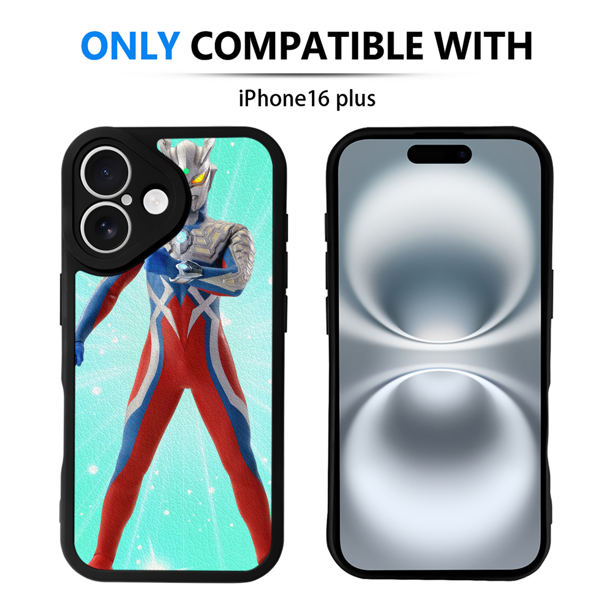 （画像用） ウルトラマン Ultraman 【iPhone 16シリーズ対応】シリコンスマホケース（レザー調） 材質：シリコン
